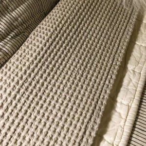 100% Cotton Waffle Weave Blanket Queen Size 90"x 90"-Lightweight Washed Soft